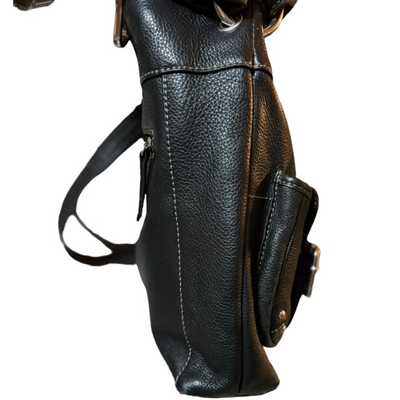 Tignanello Black Leather Crossbody Bag Convertible Shoulder Bag - Picture 5 of 16